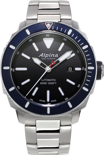 Alpina Seastrong Diver Automatik Herrenuhr, Edelstahl, 46 mm, Schwarz - Bild 1