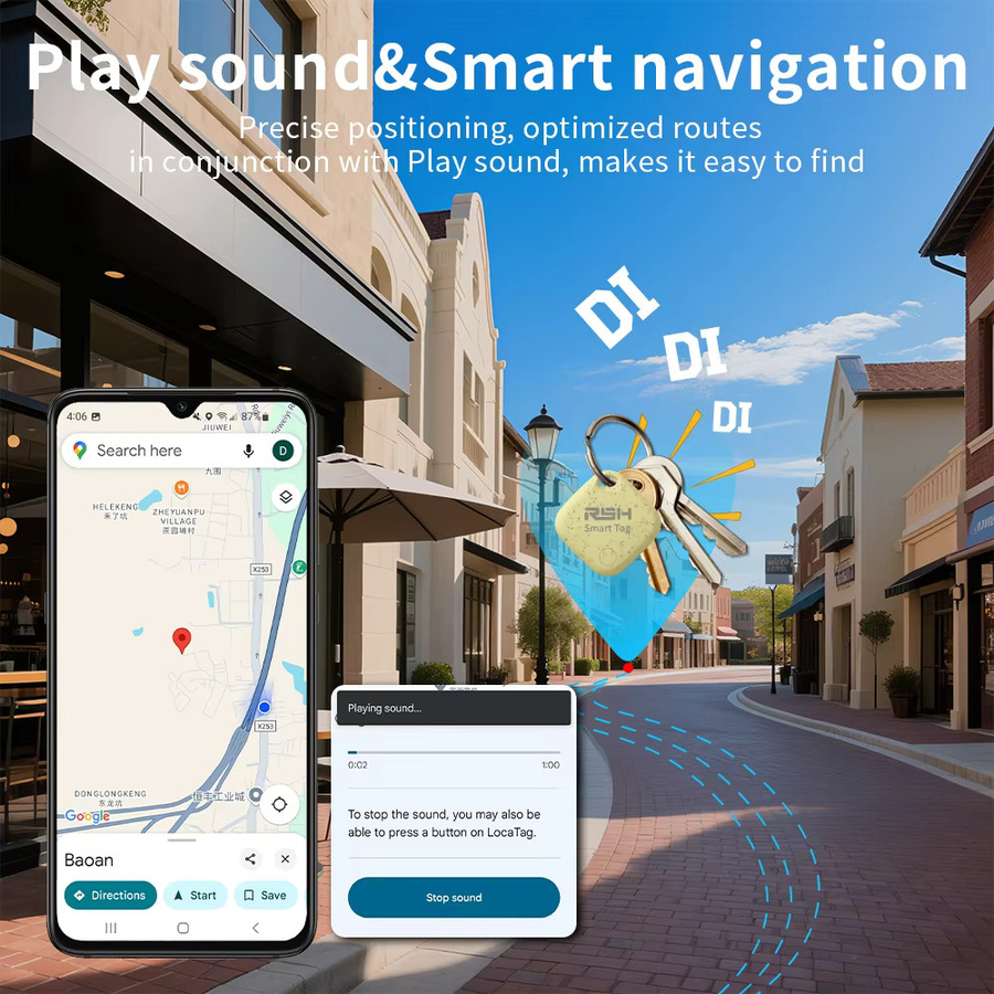 RSH 4er-Pack Sicherheits-GPS-Tracker Eco-Smart-Tag für Google Find My Device und Android zur Anti-Verlust-Ortung von Auto, Geldbörse und Haustieren - Bild 3