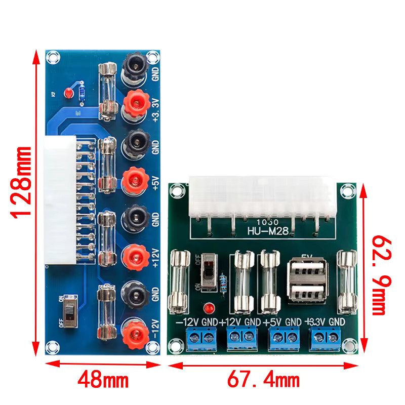 Si Tai&SH XH-M229 ATX Netzteil Adapter Board für Desktop PC Chassis mit 24-Pin Ausgang Terminal - Bild 2