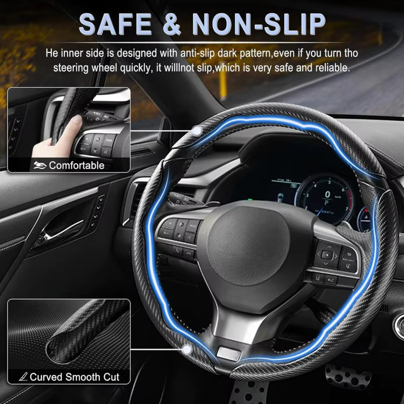 Chelumei Lenkrad Griff Booster für Hyundai Grandeur GN7 und Kona Elektrisch SX2 2023 bis 2025, Anti-Verschleiß und rutschfest, Schwarz - Bild 3