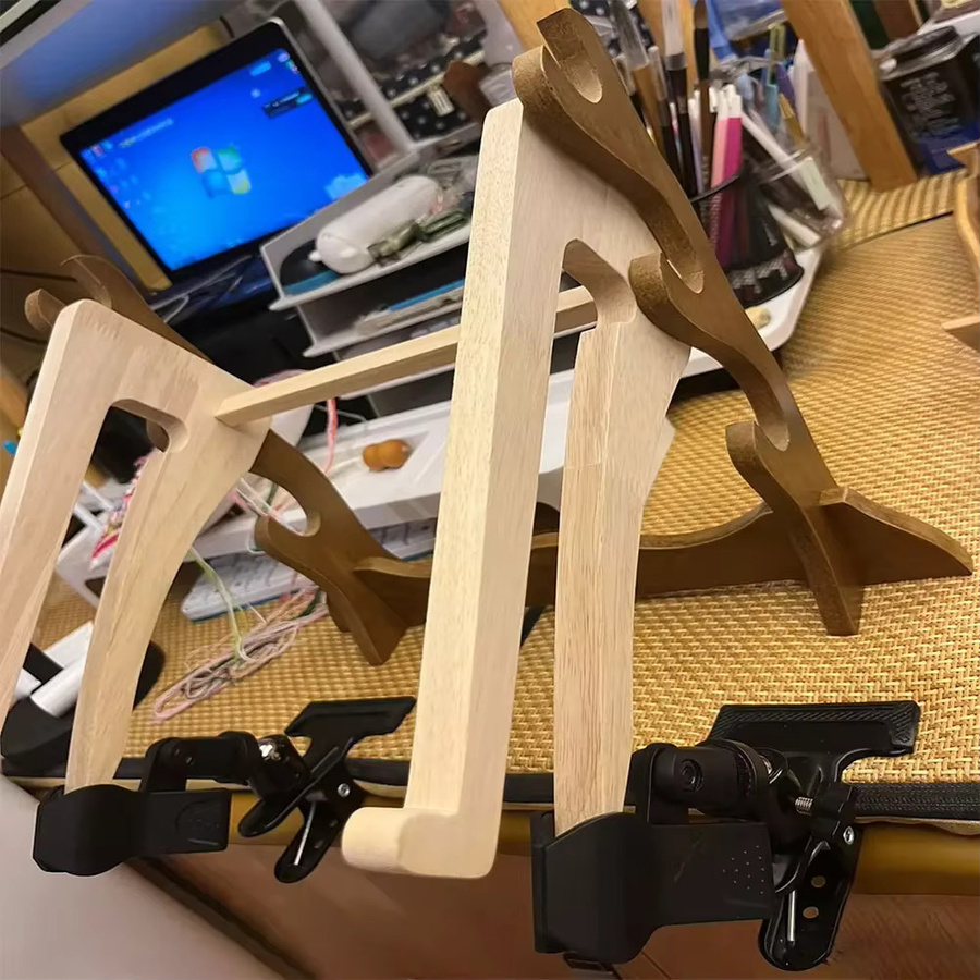 1 Paar Kreuzstich-Clip-Klemmen in Schwarz, rutschfeste Stickerei-Clips mit drehbarem Stativ und einstellbarem Winkel aus Metall - Bild 4