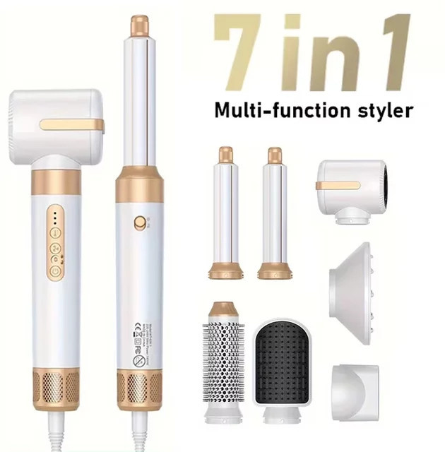 Tinsol 7-in-1 Haartrockner, Negativ-Ionen-Lockenstab, Haarglätter, Heißluftkamm, Unisex - Bild 1