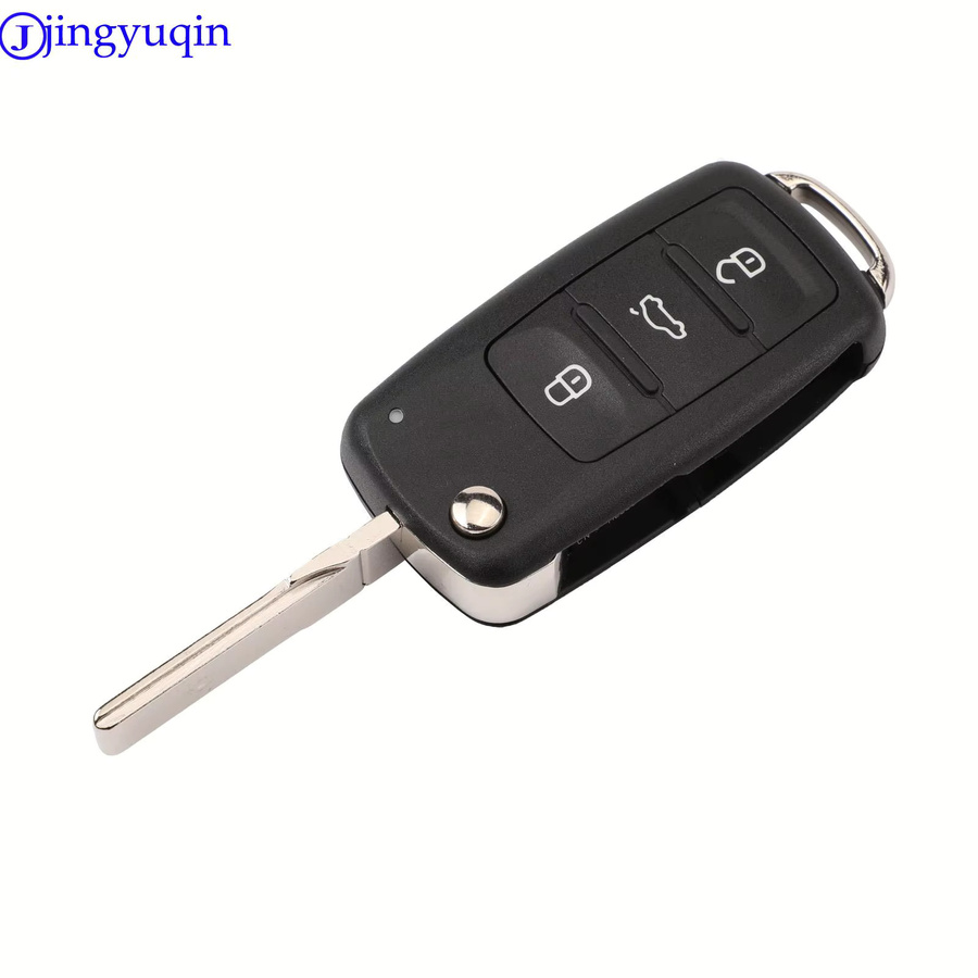 Jingyuqin Fernbedienung 434 MHz mit ID48 Chip für VW Volkswagen Golf Passat Tiguan Polo Jetta Beetle in Schwarz - Bild 2