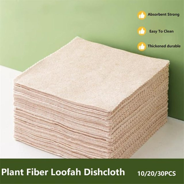 forgirls Luffa Spültuch aus Pflanzenfasern, beige, 30er Set, saugfähig und ölabsorbierend - Bild 1