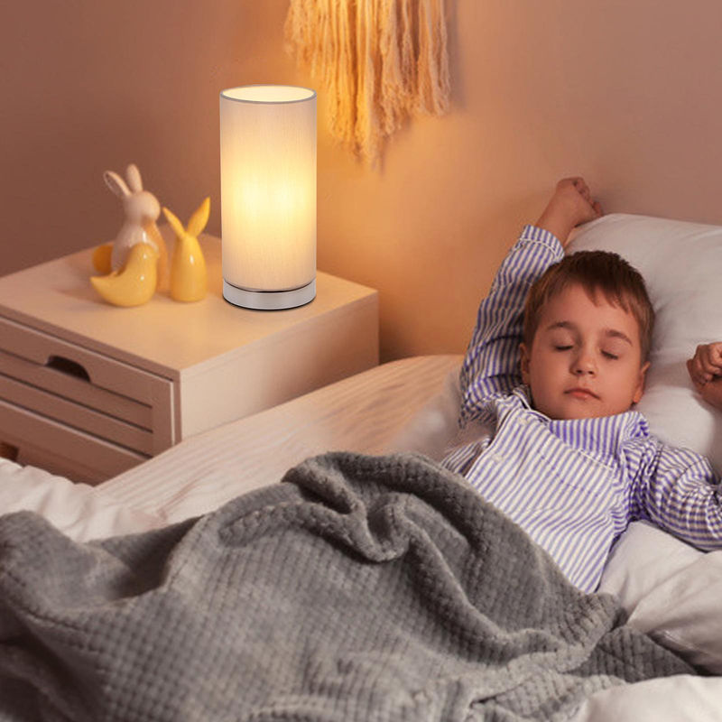 Moderne TOMTOP JMS Tischleuchte in Grau mit Touch-Steuerung, dimmbar und inklusive LED-Leuchtmittel für Wohnzimmer, Schlafzimmer und Büro - Bild 3