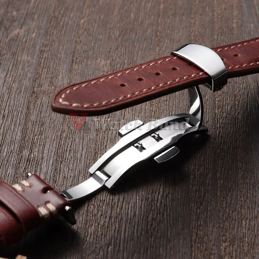 Uhrenarmband Vollnarben-Rindsleder, Schmetterlingsverschluss, Unisex - Bild 2