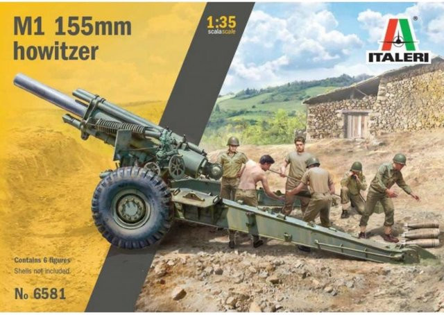 Italeri M1 155mm Howitzer with crew, Fahrzeuge, Grün - Bild 1