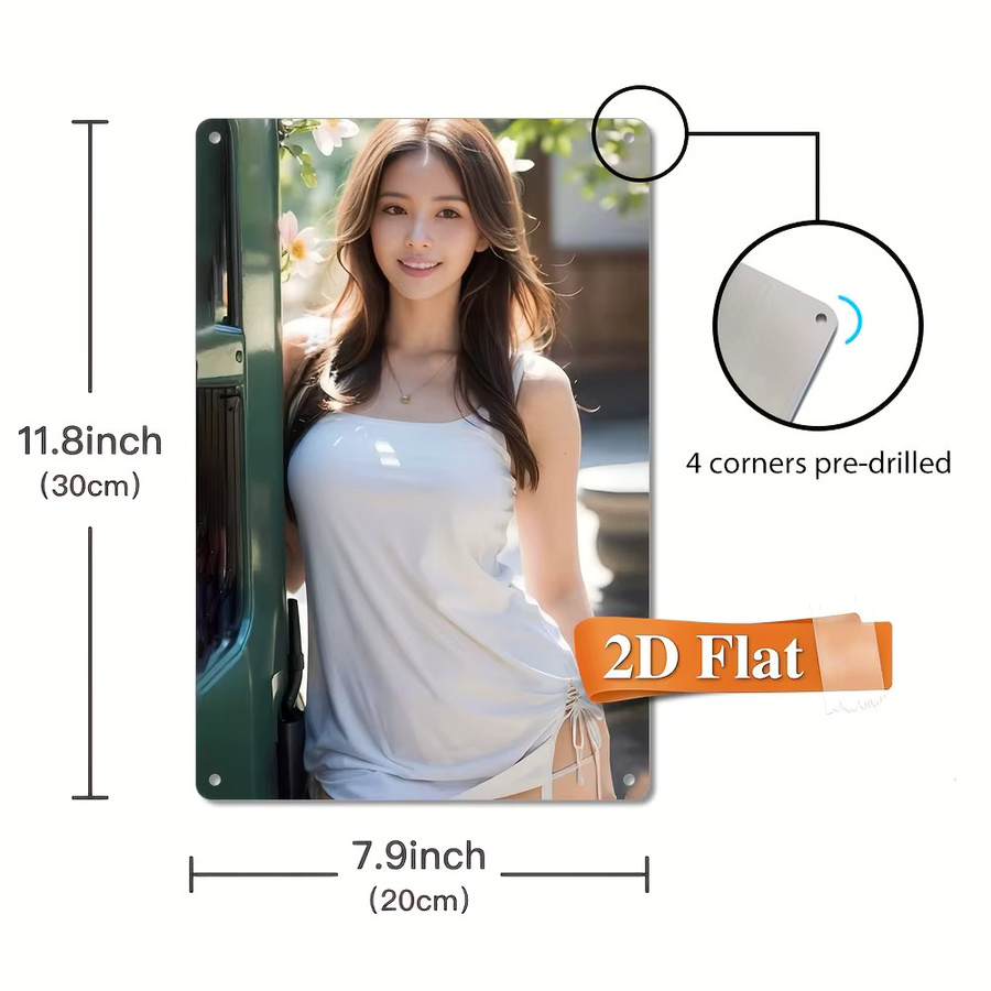HELLOYOUNG 2D JIT Aluminium-Wandkunst Dekoration mit Bikini-Mädchen Motiv in Mehrfarben - Bild 2
