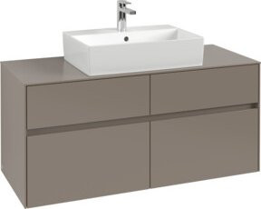 V&B Waschtischunterschrank Collaro in Soft Green mit mittiger Waschtischplatzierung, B/H/T: 120 x 54,8 x 50 cm - Bild 1