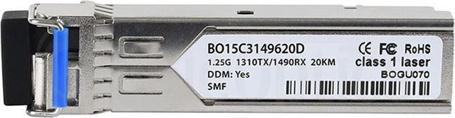 BlueOptics SFP Transceiver BO15C3149620D kompatibel mit Apresia H-BX20-SFP/I-U, LC-Simplex, 1000BASE-BX-U, Singlemode Fiber, TX1310nm/RX1490nm, 10KM, DDM, Farbe: Silber - Bild 1