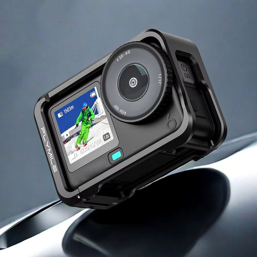 DJI Osmo Action 6 Metallkäfig aus Aluminiumlegierung mit Objektivdeckel in Schwarz - Bild 5