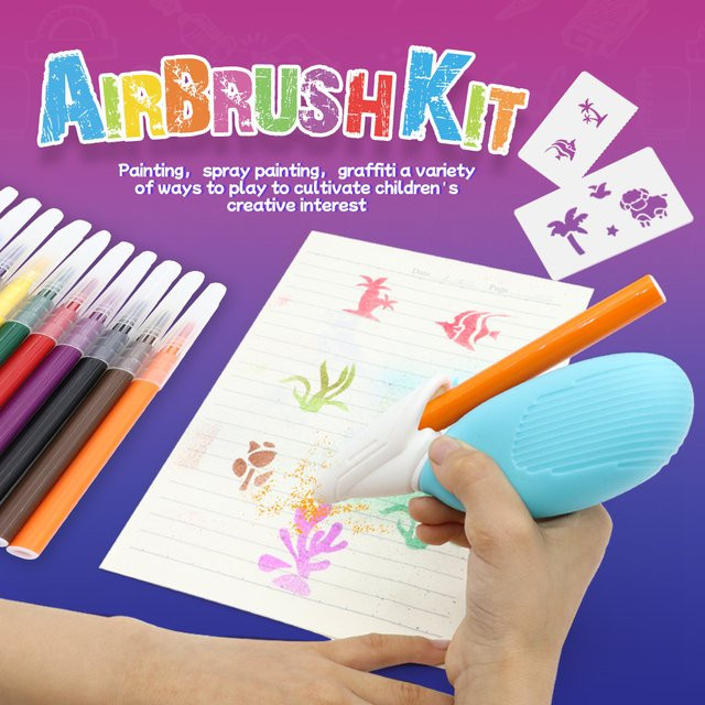 Elektrischer Aquarell-Sprühstift, 12-Farben-Sprühstift, Zeichenspielzeug-Set - Bild 1
