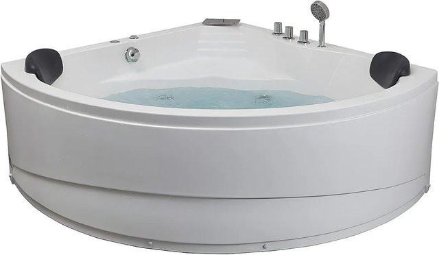 Vente-unique Whirlpoolbadewanne Aglena Eckbadewanne aus Acryl in Weiß, B: 150 cm, T: 150 cm, H: 60 cm - Bild 1