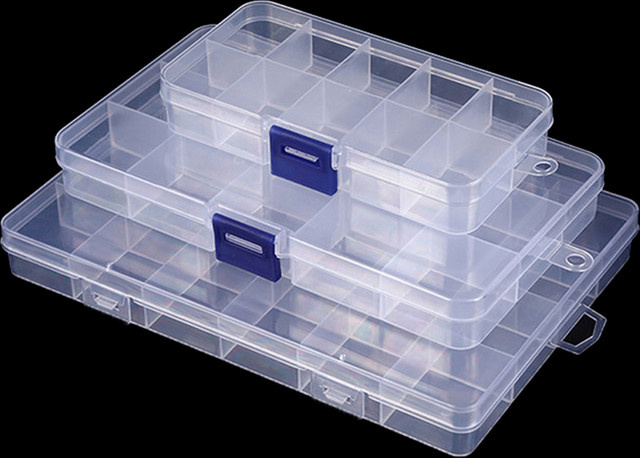 ieniaW Sigur Schmuckaufbewahrungsbox aus Kunststoff, transparent, Organizer für Perlen, Ohrringe und Ringe - Bild 1