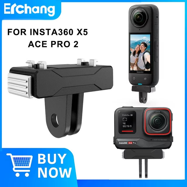 Insta360 Schnellwechselhalterung aus Aluminium mit magnetischem Adapter-Sockel in Schwarz für Insta360 X5 und Ace Pro 1 2 - Bild 1