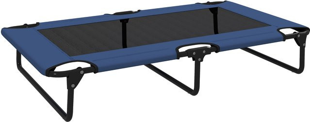 PawHut Klappbares erhöhtes Hundebett mit atmungsaktivem Mesh und Stahlfüßen für drinnen und draußen, Dunkelblau, B/T/H: 107 x 61 x 20 cm, Aosom - Bild 1