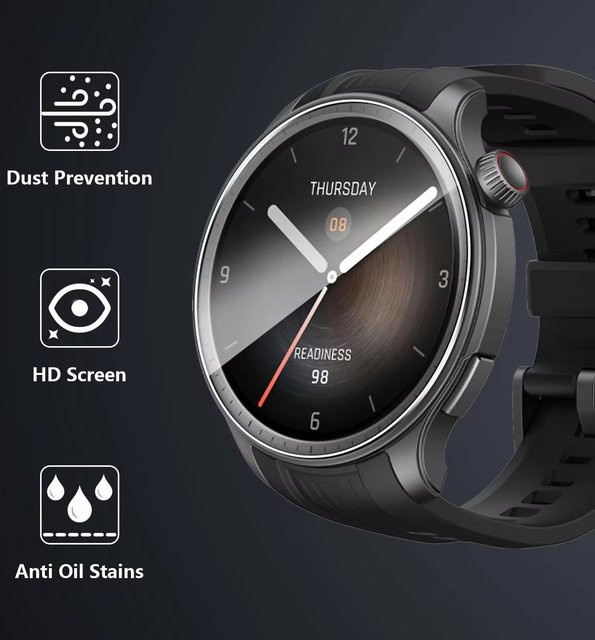 Huami Amazfit Balance Glasfolie, Vollbild gehärtetes Glas, transparent - Bild 1