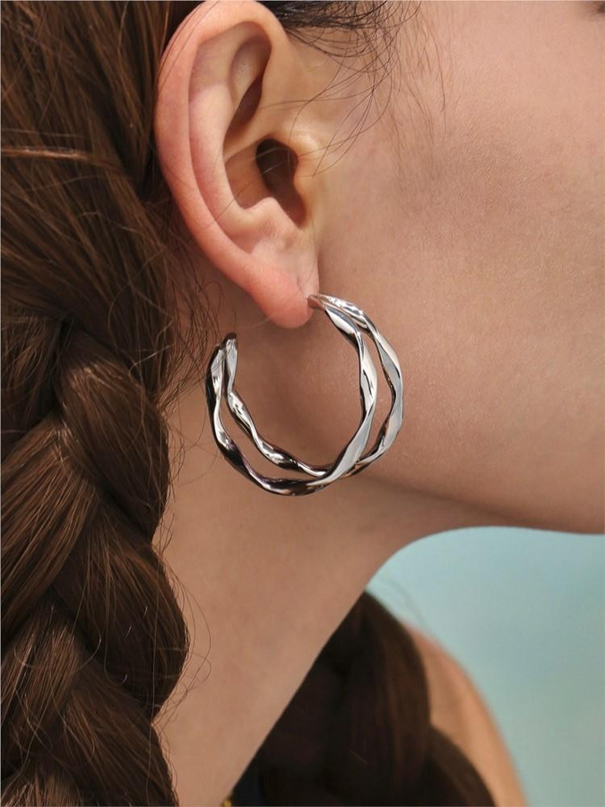 Lucky Star Jewelry Creolen, Edelstahl, Bicolor, Damen - Bild 2