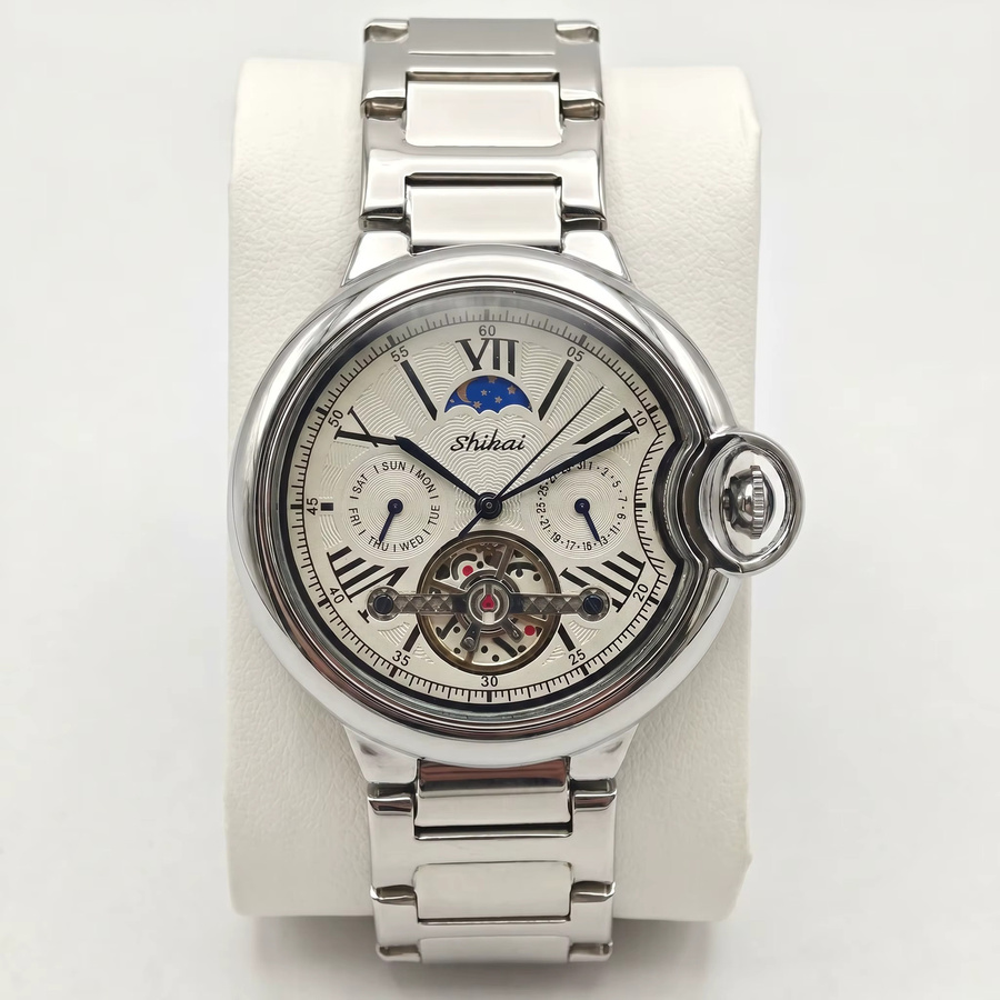 SHIKAI Armbanduhr Quarz, Edelstahl, Weiß, Herren - Bild 2