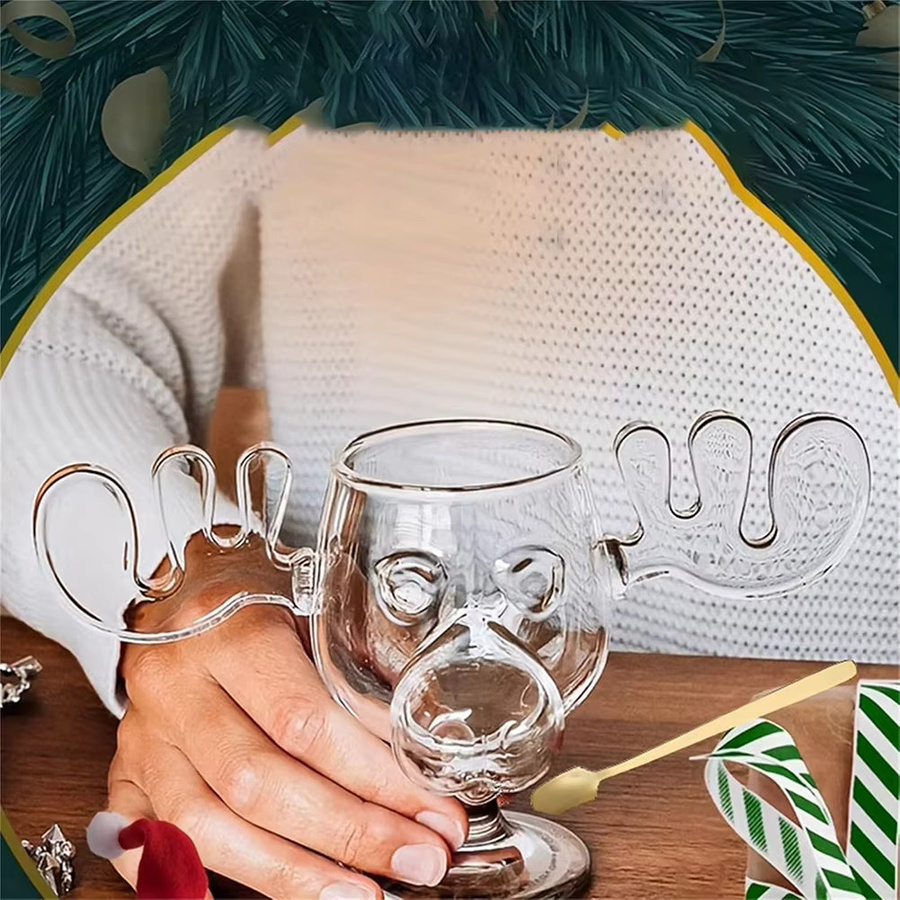 APWIKOGER Weihnachtselch Glas Tasse in Transparent, 240 ml - Bild 3