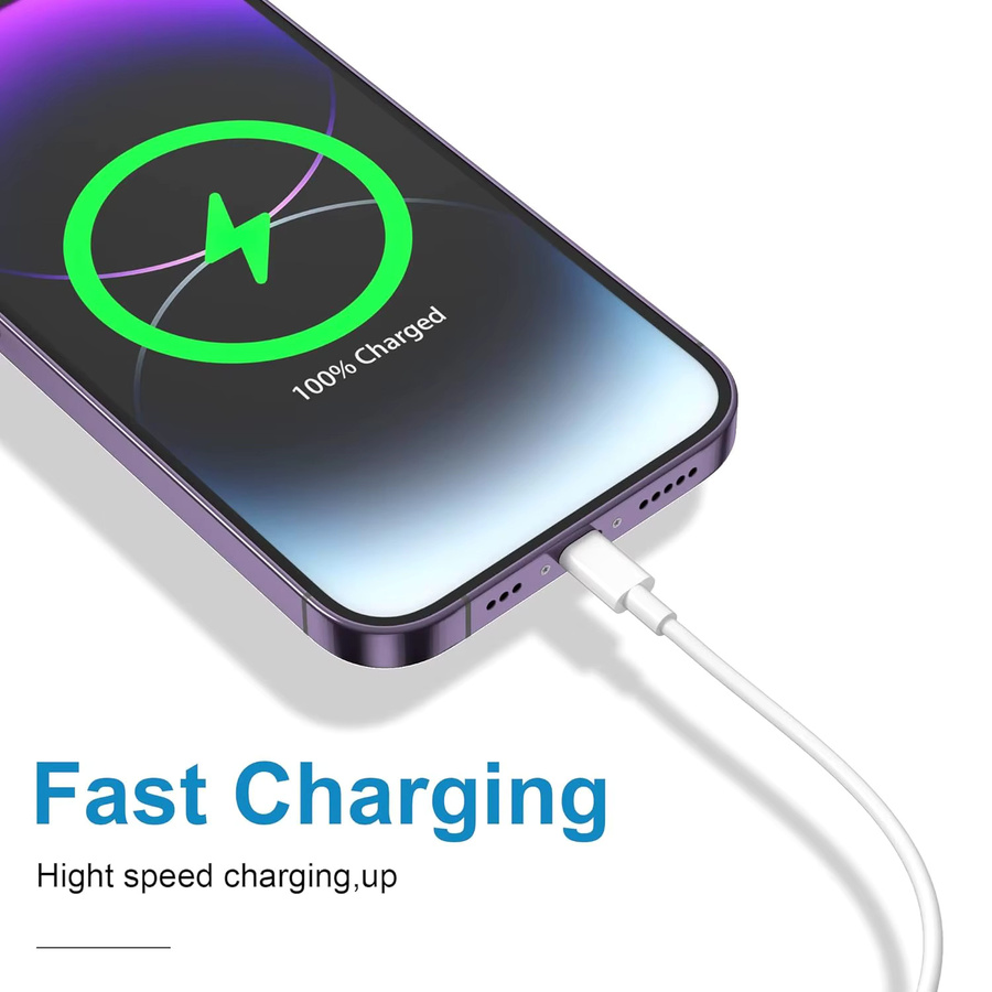 USB-C auf USB-C Schnellladekabel für dein Telefon im 3er-Pack, Weiß - Bild 2