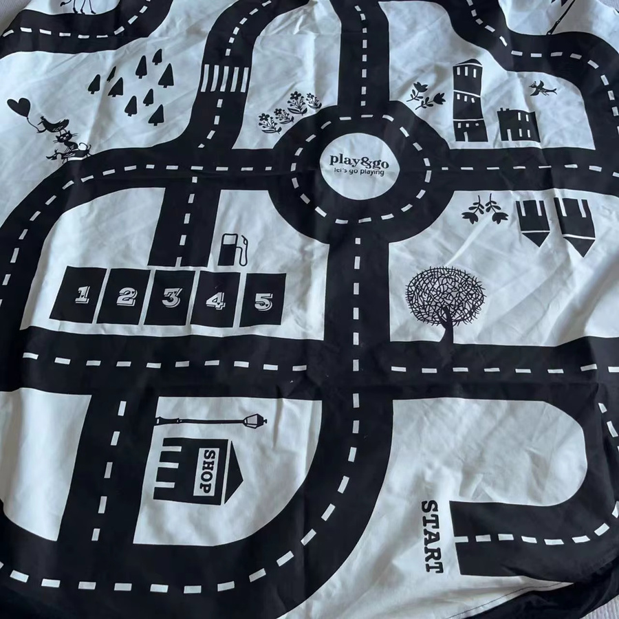 EGW Spielmatte aus Baumwolle für Kinder mit Straßenmuster, B/B: 140 x 140 cm - Bild 3