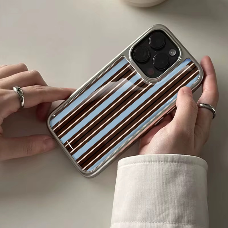 DecoPhone AIR PLUS Hydrogel-Schale mit vertikaler Körnung für iPhone 11 bis iPhone 17 Pro Max in Silver/Multicolour - Bild 4