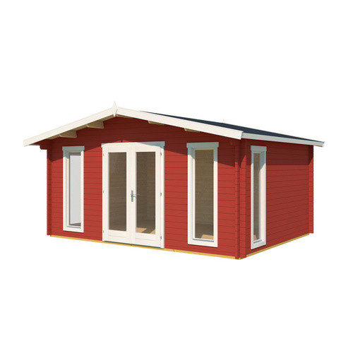 Lasita Gartenhaus Elgin in Blockbohlenbauweise mit Satteldach, Farbe: Rot, B/T/H: 528 x 360 x 267,9 cm - Bild 3