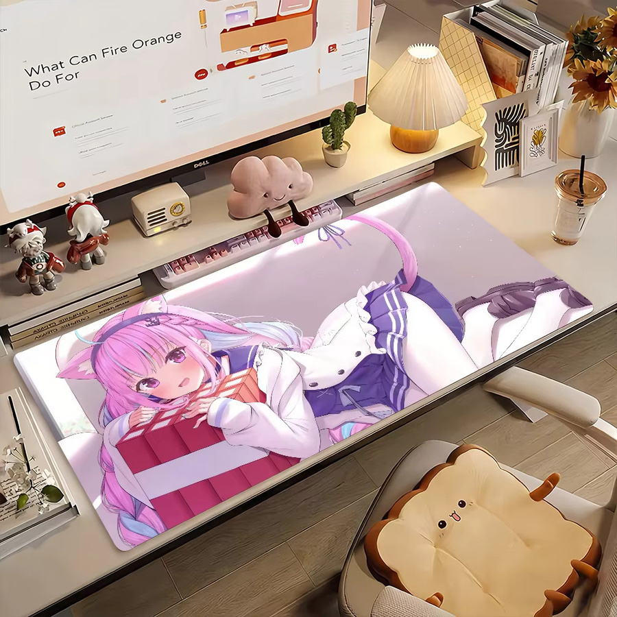 V-Minato Aqua Mauspad aus Gummi in Blau/Mehrfarbig, rutschfeste Schreibtischunterlage für Gamer und Computer-Nutzer - Bild 2