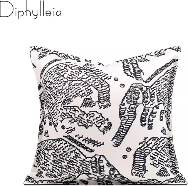 Diphylleia Italien Kissenbezug mit modernem abstrakten Bergtiger-Jacquard-Design, superweich und dekorativ, Breite: 30 cm, Höhe: 30 cm - Bild 1