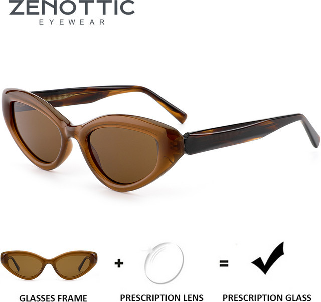 ZENOTTIC Sonnenbrille Cat Eye, Acetat, braun, Damen, polarisiert - Bild 1