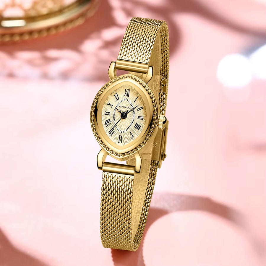 CRRJU Armbanduhr, Quarz, Kupfer, Gold, Damen, Vintage - Bild 2