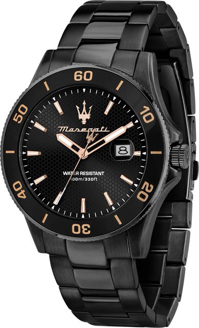 Maserati Armbanduhr, Quarz, Edelstahl, Schwarz, 43 mm, Herren - Bild 1
