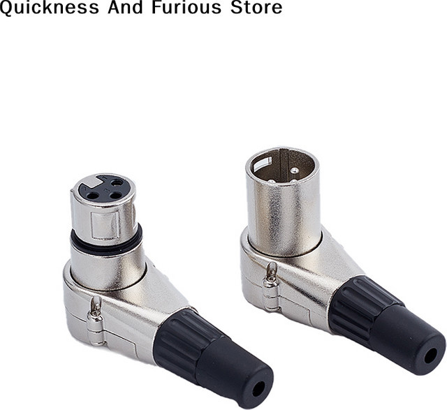 TO 3-Pin XLR-Winkelstecker verstellbar in Silber für Mikrofon und Lautsprecher als 90-Grad-Audiokabel-Verbinder - Bild 1