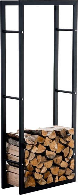 TPFLiving Kaminholzständer Kerry-III aus Metall in Schwarz Matt, H x B x T: 150 x 60 x 25 cm - Bild 1
