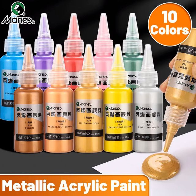 Marie's Acrylpigment-Set Gold Metallic, 10 Farben, 50 ml pro Flasche - Bild 1