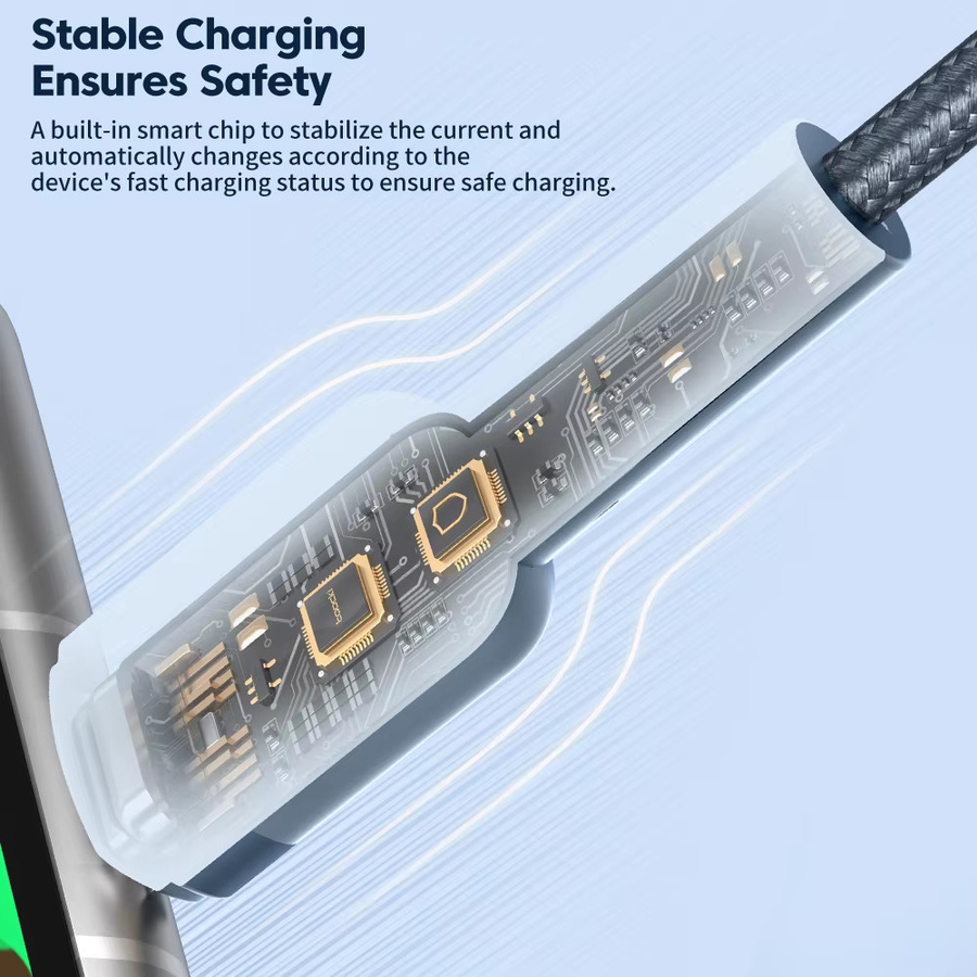 Toocki USB-C auf Lightning Schnellladekabel für iPhone, iPad und AirPods in Schwarz - Bild 6