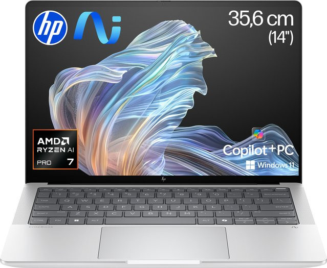 HP EliteBook X G1a KI Laptop Silber mit AMD Ryzen AI 7 PRO, 35,6 cm (14) WUXGA, 32 GB LPDDR5x-SDRAM, 1 TB SSD, Windows 11 Pro, Copilot+ PC - Bild 1