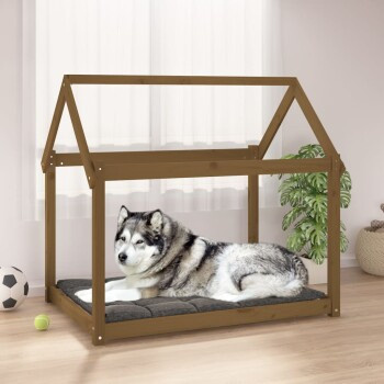 VidaXL Hundebett XXL aus Kiefernholz in Dunkelbraun, B/T/H: 111 x 80 x 100 cm - Bild 2