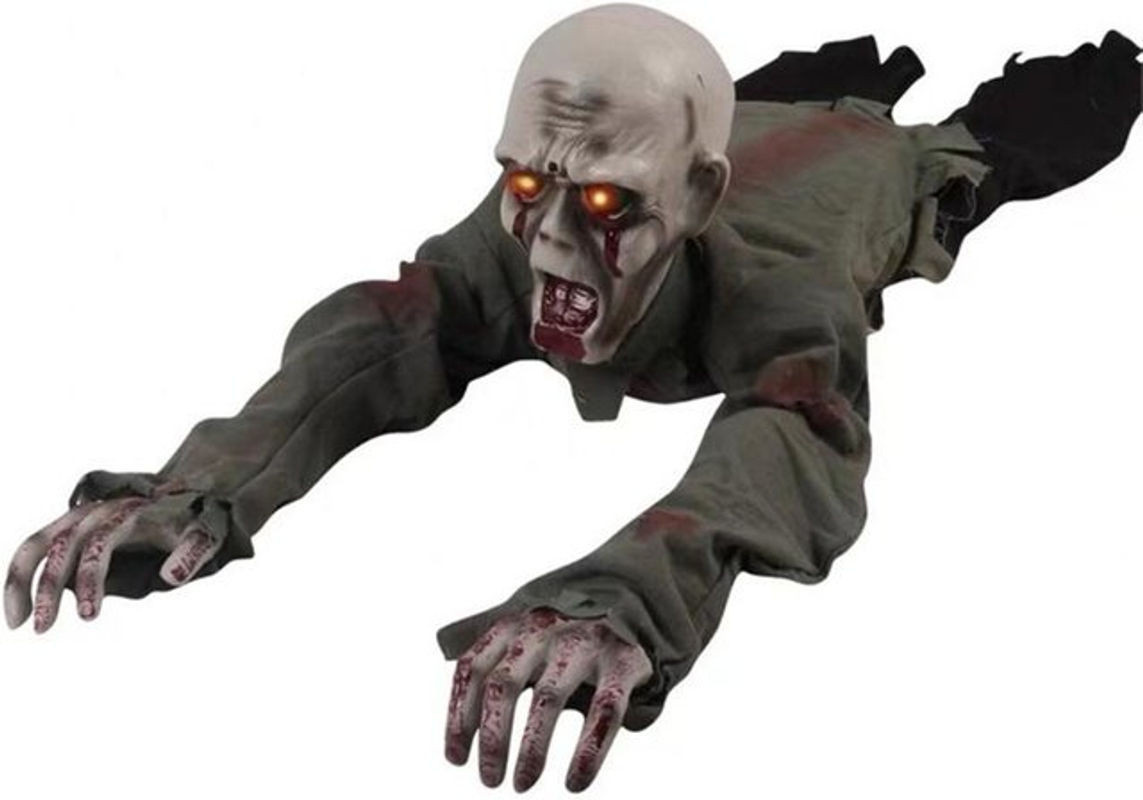 Gruseliger kriechender Geist von feiyanautoparts mit elektronischer Stimme und roten Augen für deine Halloween-Dekoration, Höhe: 110 cm, Breite: 30 cm - Bild 1