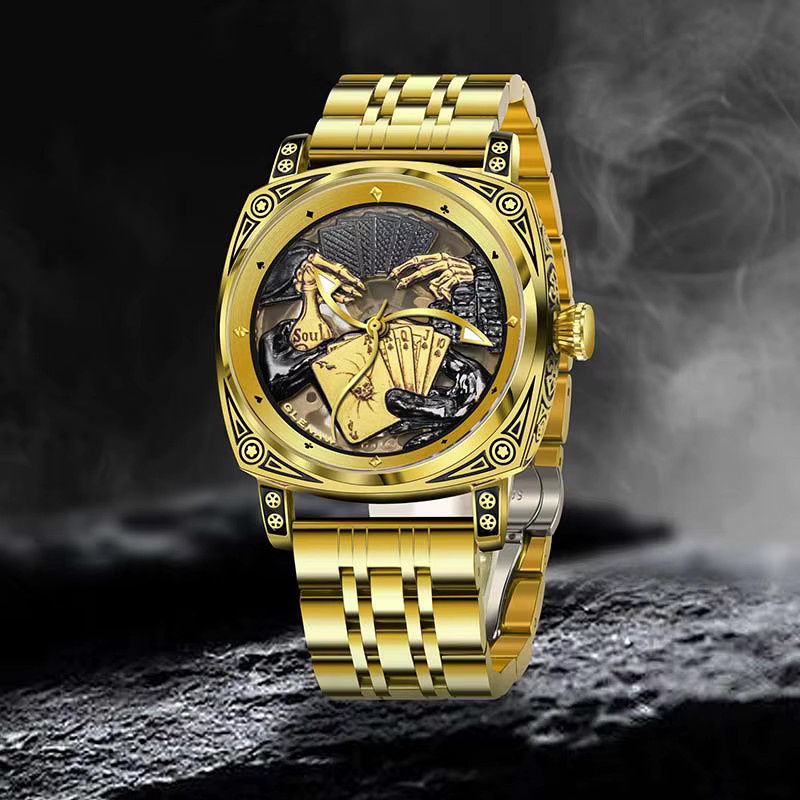 GLENAW Armbanduhr, Automatik, Edelstahl, Herren, Gold, Leuchtzeiger - Bild 4