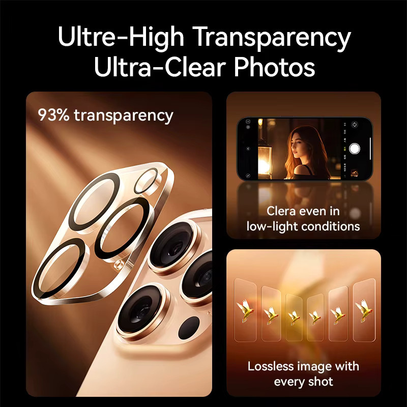 Joyroom HD-Objektivschutzglas für iPhone 17 Pro Max, transparentes gehärtetes Glas für die Rückkamera - Bild 3