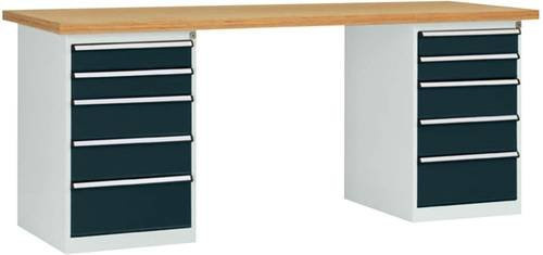 Manuflex WC5113.7016 Werkbanksystem aus Stahl in Anthrazit, B/T/H: 300 x 200 x 70 cm - Bild 1