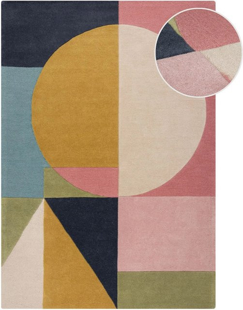 Flair Rugs Wollteppich Esre Bright in Mehrfarbig mit abstraktem Design, B/T: 160 x 230 cm - Bild 1