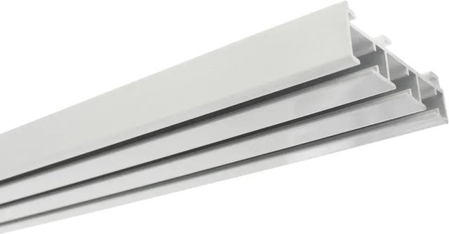 Gardinia Flächenvorhangschiene aus Aluminium in Weiß, 3-läufig, U-Form, Länge: 310 cm - Bild 1