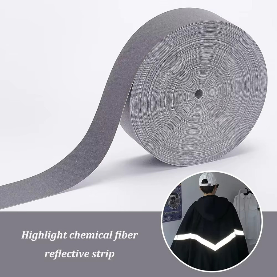 Silbernes reflektierendes Klebeband aus Textil für Kleidung und Arbeitsanzüge, Breite: 2,5 cm, Länge: 24,68 m - Bild 4