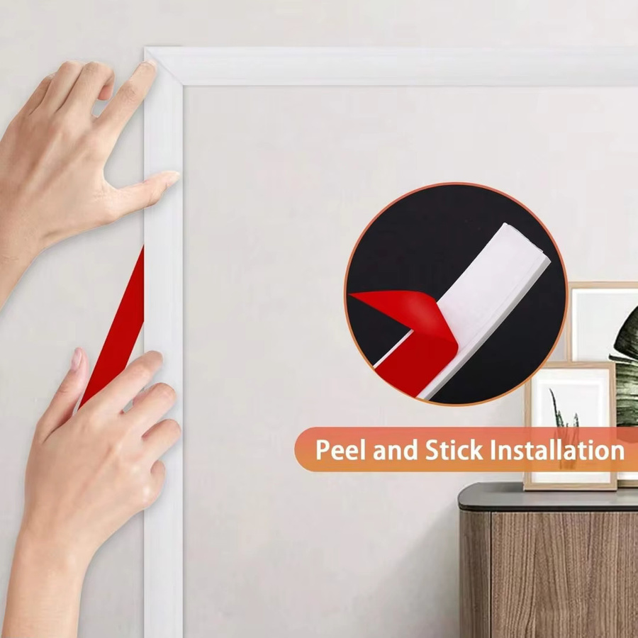 Selbstklebende PVC Wandverkleidung in Weiß, klassische Formverkleidung für Stuhlschienen und Wände, Länge: 2 m - Bild 3