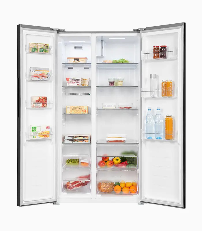 Exquisit SBS150-GF-040F Side by Side Kühlschrank in Schwarz mit No-Frost und Eco-Mode, B/T/H: 90,5 x 60 x 177 cm - Bild 2