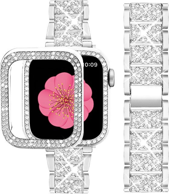TINUORA Uhrenarmband Edelstahl, Roségold, Diamant, Zirkonia, Unisex - Bild 1