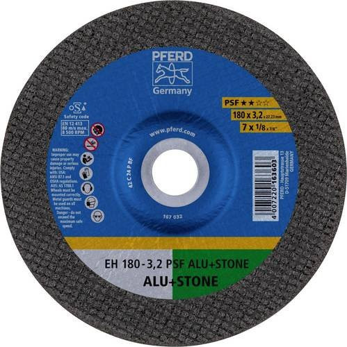 PFERD Trennscheibe EH 180-3,2 PSF ALU+STONE gekröpft für Aluminium, NE-Metalle und Stein, Farbe: Grau, 25 Stück - Bild 1